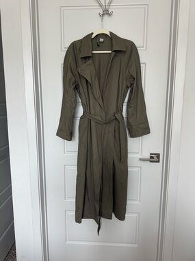H&M Taupe Long Trench Coat